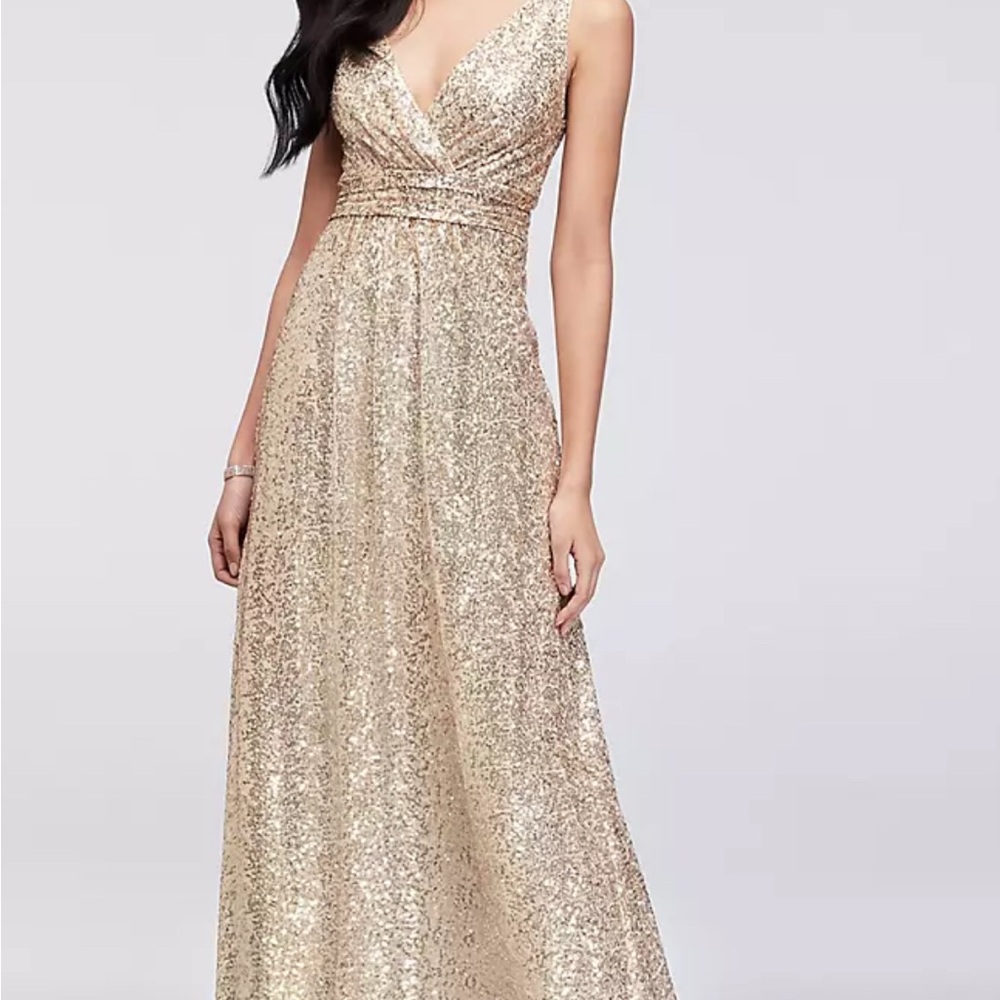 Elegant Gold Evening Gown
